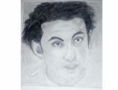 مشاهير الفن فى لوحات الفنان شريف الحوفى لـ"اليوم السابع".. منها على ربيع 