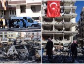  الطب الشرعى والشرطة التركية يعاينان موقع انفجار بمجمع سكنى