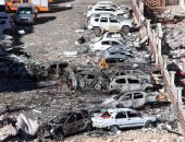 بالصور.. الطب الشرعى والشرطة التركية يعاينان موقع انفجار بمجمع سكنى