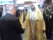 "العصار" يستقبل الشيخ " آل مكتوم" بجناح " الإنتاج الحربى" بأبو ظبى 