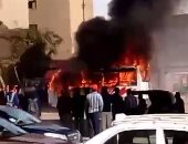 إخماد حريق اندلع فى سيارة على طريق القاهرة السويس 
