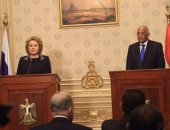 بالصور.. بدء المؤتمر الصحفي لرئيس البرلمان مع رئيسة المجلس الفيدرالى الروسى