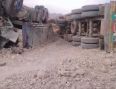 قارئ يشارك بصور لحادث فى طريق العين السخنة - السويس