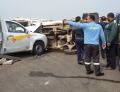 إصابة 5 أشخاص فى تصادم سيارتين بطريق المحلة كفر الشيخ