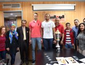 بالصور.. "اليوم السابع" يحتفل بأبطال الأهلى عقب التتويج بلقب أفريقيا للطائرة