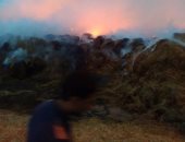 بالصور.. حريق هائل فى قش أرز بكفر الشيخ 