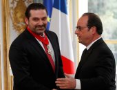 بالصور.. هولاند يستقبل سعد الحريرى بقصر الإليزيه لبحث العلاقات الثنائية