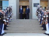 بالصور ..مراسم استقبال الرئيس السيسى بوزارة الدفاع الأمريكية 