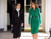 ماذا تقول ملابس الملكة رانيا فى أول ظهور رسمى لها مع ميلانيا ترامب؟