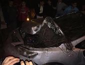 سقوط سيارة ملاكي في حفرة لأعمال صيانة الصرف الصحي ببورسعيد