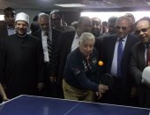 بالفيديو والصور.. مباراة تنس طاولة بين مرتضى منصور والزند فى حفل الزمالك