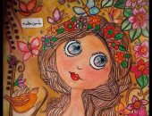 بالصور.. ياسمين حسن طالبة الثانوية تبدع فى رسم لوحتها بالفحم والرصاص