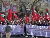 "الجبهة الشعبية" بغزة تشارك فى مسيرة مساندة لإضراب الأسرى الفلسطينين