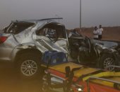 إصابة 5 أشخاص بينهم سيدة في تصادم سيارتين علي طريق "بورسعيد – دمياط"