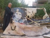 بالفيديو والصور...أهالى قرية أكياد يحتجون على إزالة لافتة سليمان خاطر