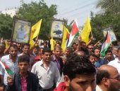 الآلاف من حركة فتح يخرجون فى مسيرات دعما لإضراب الأسرى داخل سجون إسرائيل