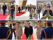 الرئيس السيسى يزور النصب التذكارى لشهداء القوات المسلحة قبل المغادرة للرياض