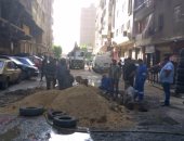بالصور.. الصرف الصحى: تم إصلاح عطل شارع كمال حجاب بالسلام