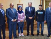 وزير الرياضة يخصص غرفتين بالمركز الأولمبى لـ"سارة سمير ومحمد إيهاب"