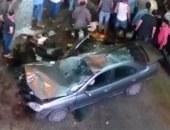 إصابة 5 أشخاص إثر سقوط سيارة ملاكى ودراجة بخارية من أعلى محور صفط اللبن