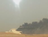 شاهد أول فيديو لحريق فى محيط العاصمة الإدارية الجديدة