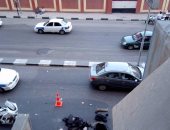 بالصور.. هبوط أرضى فى شارع "محمد على" ببورسعيد