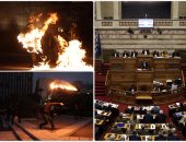  اشتباكات فى اليونان أثناء مناقشة البرلمان حزمة تدابير جديدة للتقشف