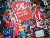 بالصور.. تظاهرات ببروكسل ضد ترامب تزامنا مع زيارته لبلجيكا