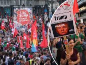 تظاهرات ببروكسل ضد ترامب تزامنا مع زيارته لبلجيكا