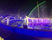 بالصور.. محافظ مطروح يفتتح نافورة على شكل قارب مياه بكورنيش مدينة مطروح