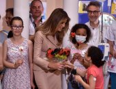 بالصور.. ميلانيا ترامب تزور مستشفى جامعة الملكة فابيولا للأطفال ببروكسل