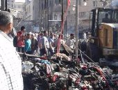 بالصور.. غادة والى تتابع حريق "سوق إمبابة" لحصر الأضرار