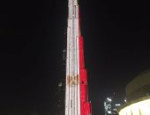 برج خليفة يتزين بألوان علم مصر احتفالاً بذكرى نصر أكتوبر