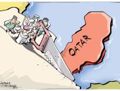 شاهد.. كاريكاتير روسى: الدول العربية تقطع قطر بـ"المنشار"