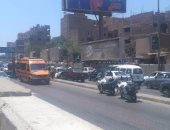 بالصور ..توقف حركة المرور على محور 26 يوليو بسبب تصادم 3 سيارات