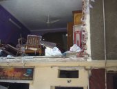 بالصور.. انهيار جزئى بعقار فى الأميرية نتيجة انفجار بسبب تسريب غاز