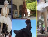 بالفيديو.. تمثال مارلين مونرو يثير عاصفة سخرية على "فيس بوك"