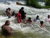 بالفيديو والصور.. شلالات القناطر الخيرية "مصيف الغلابة" فى العيد