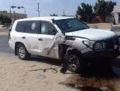 ننشر صورة سيارة البعثة الأممية فى ليبيا عقب احتجازهم فى مدينة الزاوية