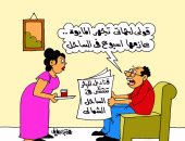  "انتشار قناديل البحر بالساحل الشمالى".. فى كاريكاتير "اليوم السابع"