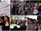 احتجاجات فى عدة ولايات أمريكية اعتراضا على تنفيذ قرار حظر السفر