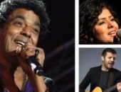 محمد منير ودينا الوديدى وحمزة نمرة يمثلون مصر فى مهرجان الحمامات بتونس