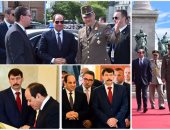 بالصور.. مراسم استقبال رسمية للرئيس عبدالفتاح السيسى أمام مقر الحكومة المجرية