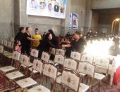 بالصور..كنيسة مار جرجس تستعد لقداس الأربعين على شهداء الأتوبيس فى بنى سويف