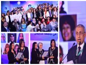 نبيلة مكرم تكرم المشاركات فى مؤتمر "مصر تستطيع بالتاء المربوطة"