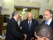 بالفيديو والصور.. رئيس البرلمان ووزير الأوقاف يشاركان فى عزاء شقيقة عبد المحسن سلامة
