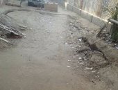 بالصور.. هبوط أرضى فى شارع بمركز الواسطى فى بنى سويف