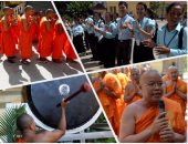 بالصور.. رهبان يحتفلون بإدراج معبد فى كمبوديا على قائمة التراث العالمى