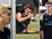 بالصور.. موراتا يظهر بـ"نيولوك" جديد فى المران الأول لريال مدريد