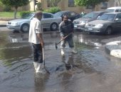 زحام مرورى بسبب أعمال إصلاحات كسر ماسورة مياه فى مدينة نصر